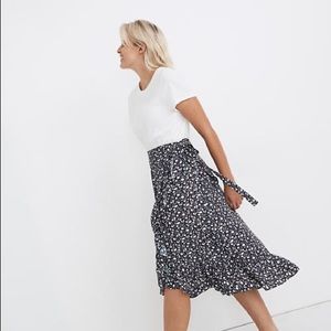 Maxwell Ruffle Edge Wrap Midi Skirt